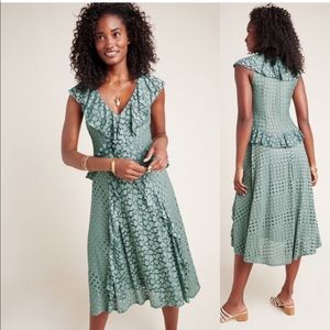 Anthropologie Antoinette Ruffle Midi Dress